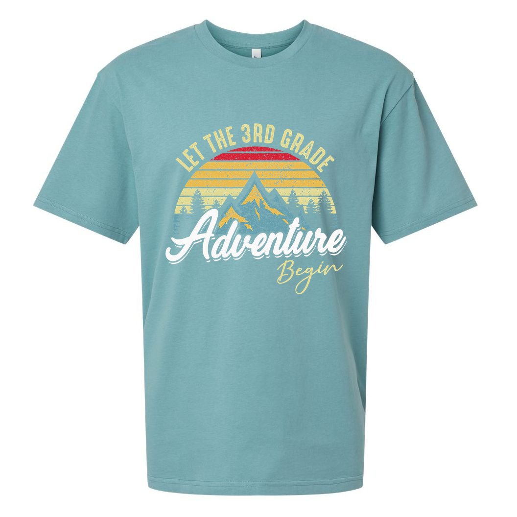 Retro Let the 3rd Grade Adventure Begin Fourth Grade Teacher Sueded Cloud Jersey T-Shirt