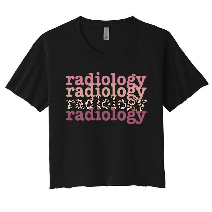 Radiology Leopard Technician Xray Tech Boho Nurse Men Women Women's Crop Top Tee