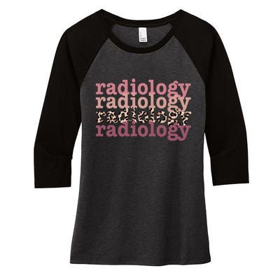 Radiology Leopard Technician Xray Tech Boho Nurse Men Women Women's Tri-Blend 3/4-Sleeve Raglan Shirt