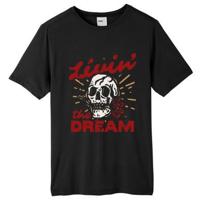 Retro Livin The Dream Skull With Rose Western Southerm Tall Fusion ChromaSoft Performance T-Shirt