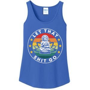 Retro Let That Shit Go Meditate Yoga Meditation Spiritual Gift Ladies Essential Tank