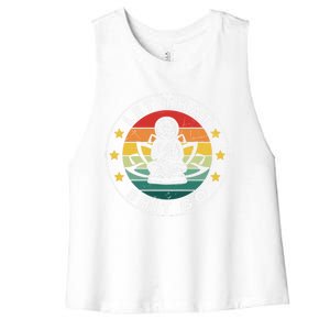 Retro Let That Shit Go Meditate Yoga Meditation Spiritual Gift Women's Racerback Cropped Tank