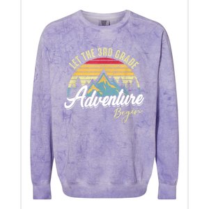 Retro Let The 3rd Grade Adventure Begin Fourth Grade Teacher Colorblast Crewneck Sweatshirt