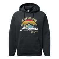 Retro Let The 3rd Grade Adventure Begin Fourth Grade Teacher Performance Fleece Hoodie