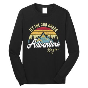 Retro Let The 3rd Grade Adventure Begin Fourth Grade Teacher Long Sleeve Shirt