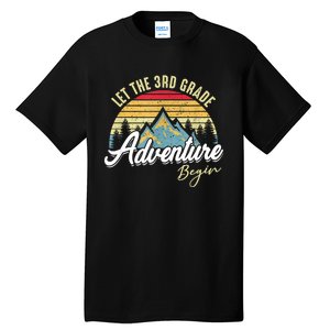 Retro Let The 3rd Grade Adventure Begin Fourth Grade Teacher Tall T-Shirt