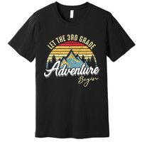 Retro Let The 3rd Grade Adventure Begin Fourth Grade Teacher Premium T-Shirt