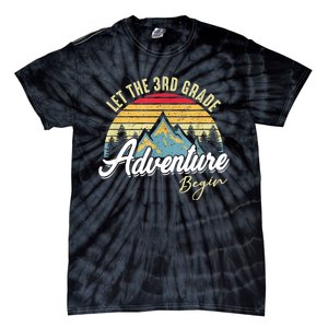 Retro Let The 3rd Grade Adventure Begin Fourth Grade Teacher Tie-Dye T-Shirt