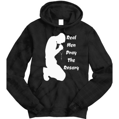 Real Like To Pray The Rosary Kneeling Man Praying Image Tie Dye Hoodie