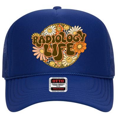 Radiology Life Tee Xray Design Radiologic Technologist Premium High Crown Mesh Back Trucker Hat