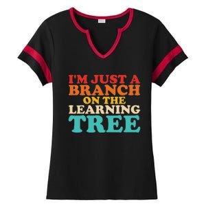 Retro Learning Tree Branch Design Ladies Halftime Notch Neck Tee