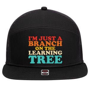 Retro Learning Tree Branch Design 7 Panel Mesh Trucker Snapback Hat