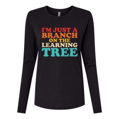 Retro Learning Tree Branch Design Womens Cotton Relaxed Long Sleeve T-Shirt