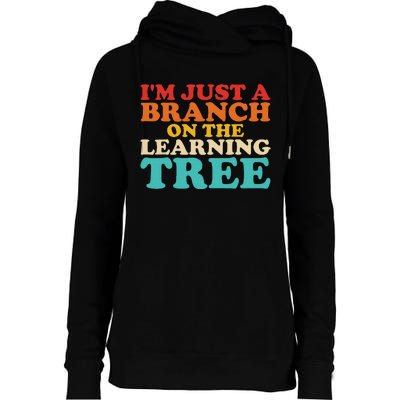 Retro Learning Tree Branch Design Womens Funnel Neck Pullover Hood