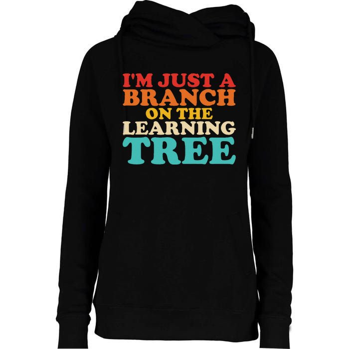 Retro Learning Tree Branch Design Womens Funnel Neck Pullover Hood