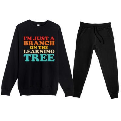 Retro Learning Tree Branch Design Premium Crewneck Sweatsuit Set