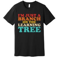 Retro Learning Tree Branch Design Premium T-Shirt