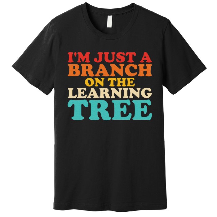 Retro Learning Tree Branch Design Premium T-Shirt