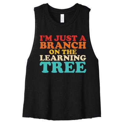 Retro Learning Tree Branch Design Women's Racerback Cropped Tank