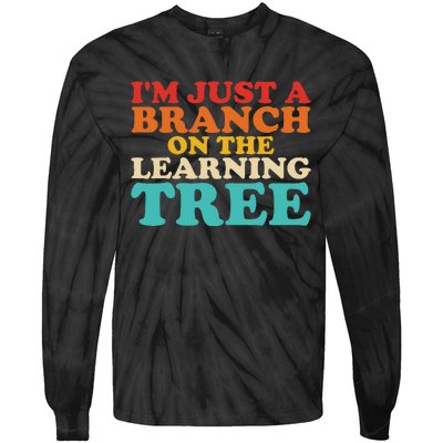 Retro Learning Tree Branch Design Tie-Dye Long Sleeve Shirt