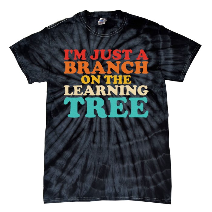 Retro Learning Tree Branch Design Tie-Dye T-Shirt