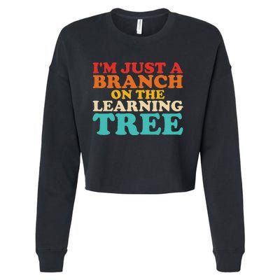 Retro Learning Tree Branch Design Cropped Pullover Crew