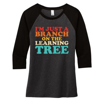 Retro Learning Tree Branch Design Women's Tri-Blend 3/4-Sleeve Raglan Shirt