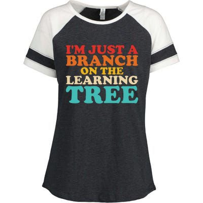 Retro Learning Tree Branch Design Enza Ladies Jersey Colorblock Tee