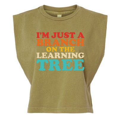 Retro Learning Tree Branch Design Garment-Dyed Women's Muscle Tee