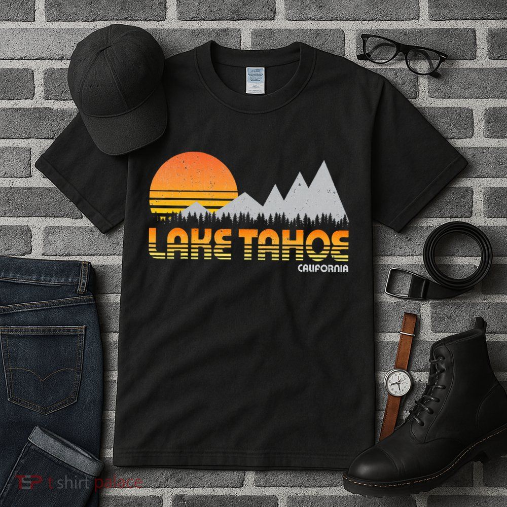 Retro Lake Tahoe California Tall T-Shirt