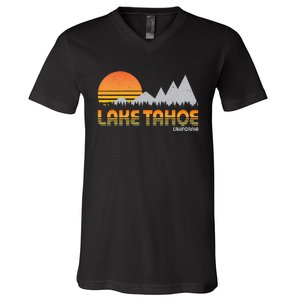 Retro Lake Tahoe California V-Neck T-Shirt