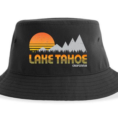 Retro Lake Tahoe California Sustainable Bucket Hat