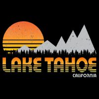 Retro Lake Tahoe California Drawstring Bag