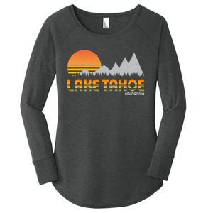 Retro Lake Tahoe California Women's Perfect Tri Tunic Long Sleeve Shirt