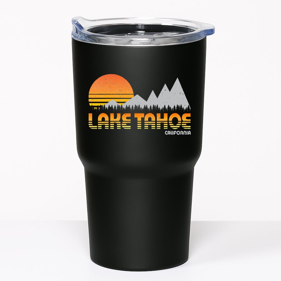 Retro Lake Tahoe California Tumbler