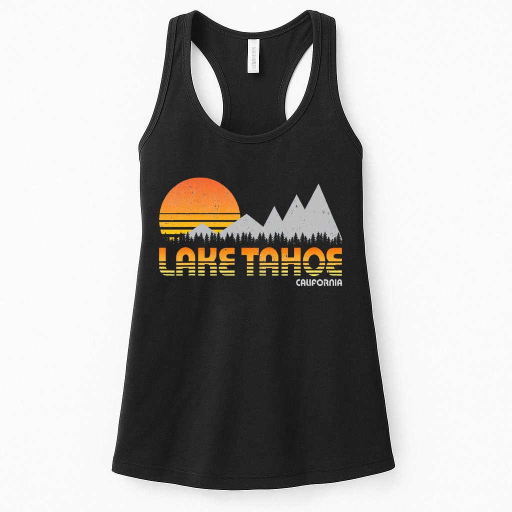Retro Lake Tahoe California Womens Tank Top