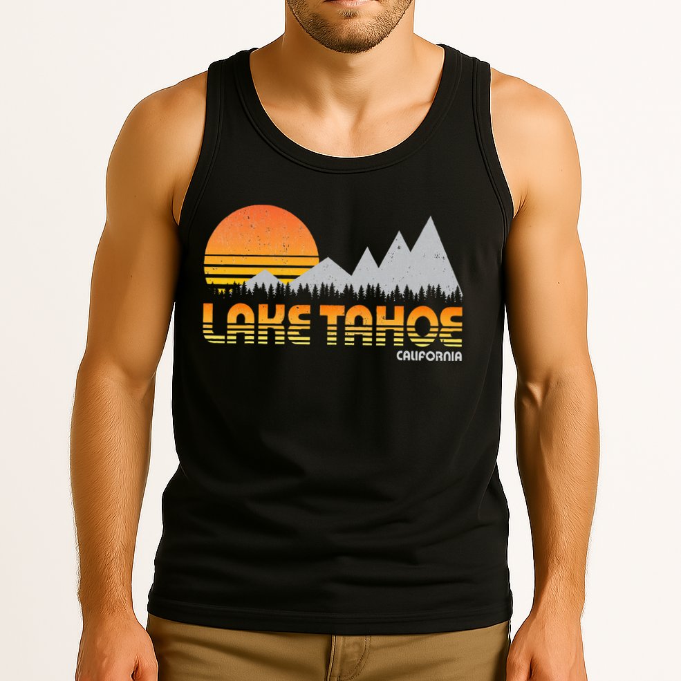 Retro Lake Tahoe California Tank Top