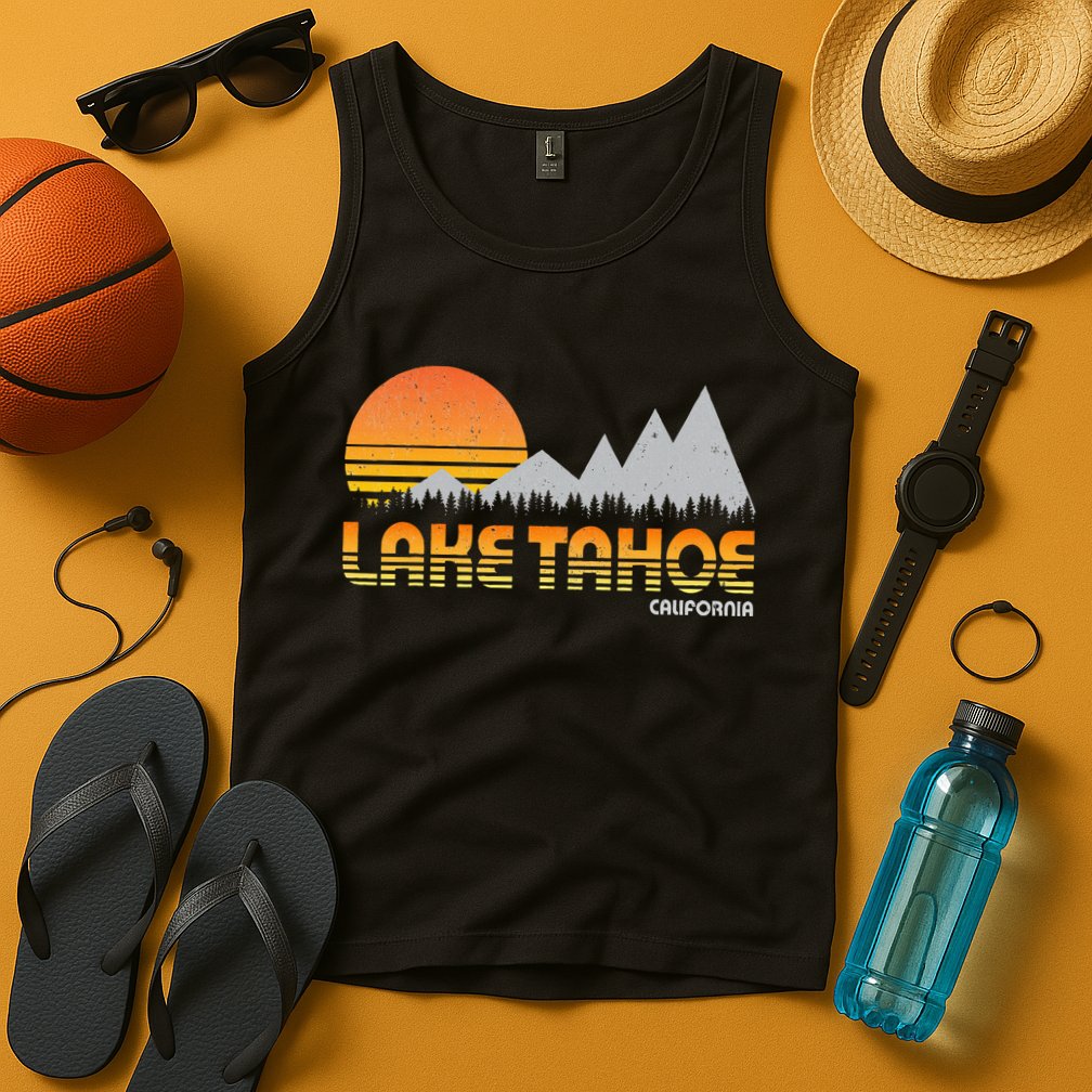 Retro Lake Tahoe California Tank Top