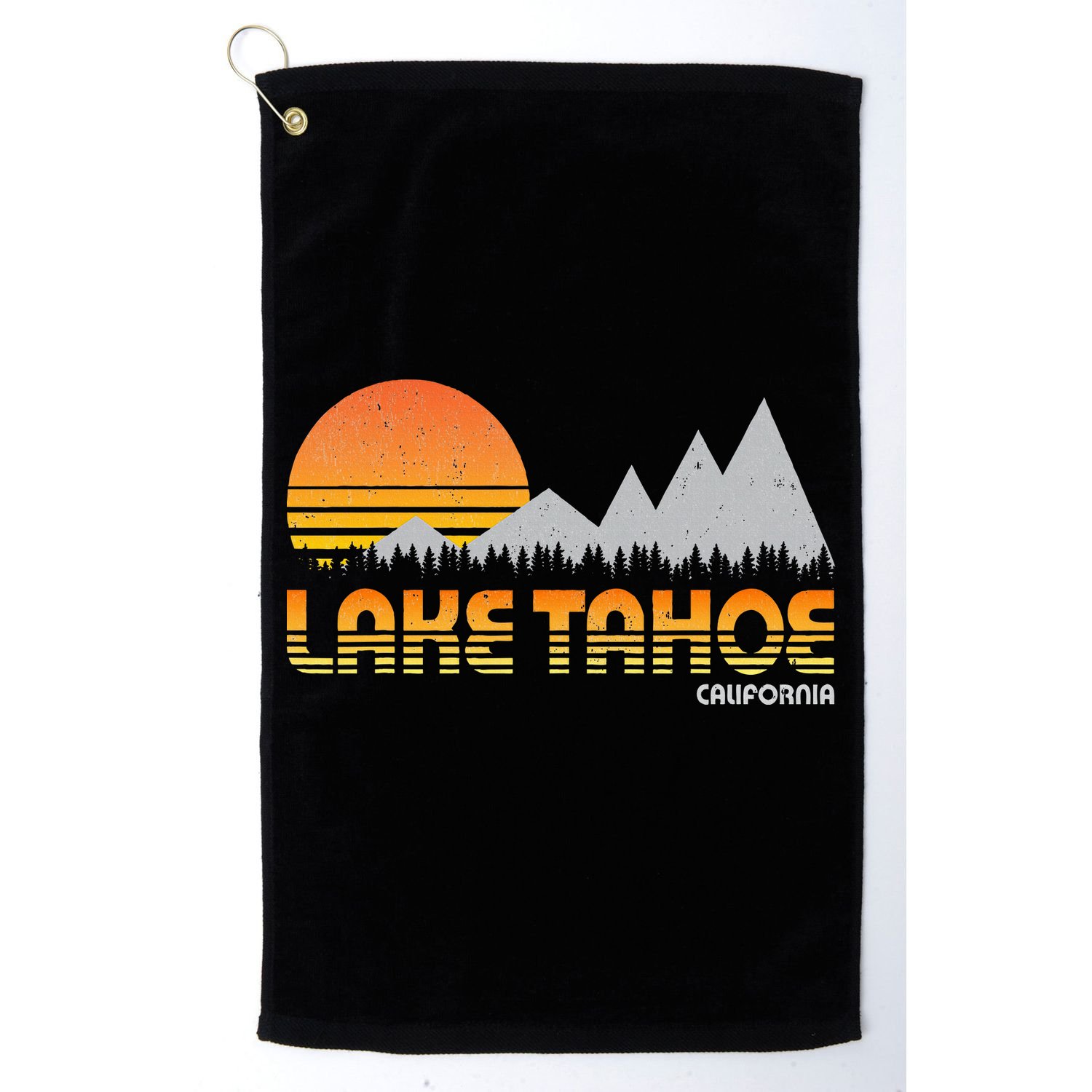 Retro Lake Tahoe California Golf Towel