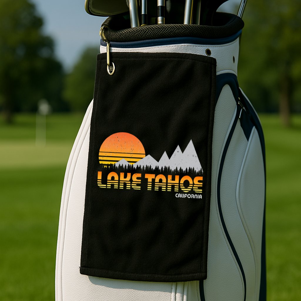 Retro Lake Tahoe California Golf Towel