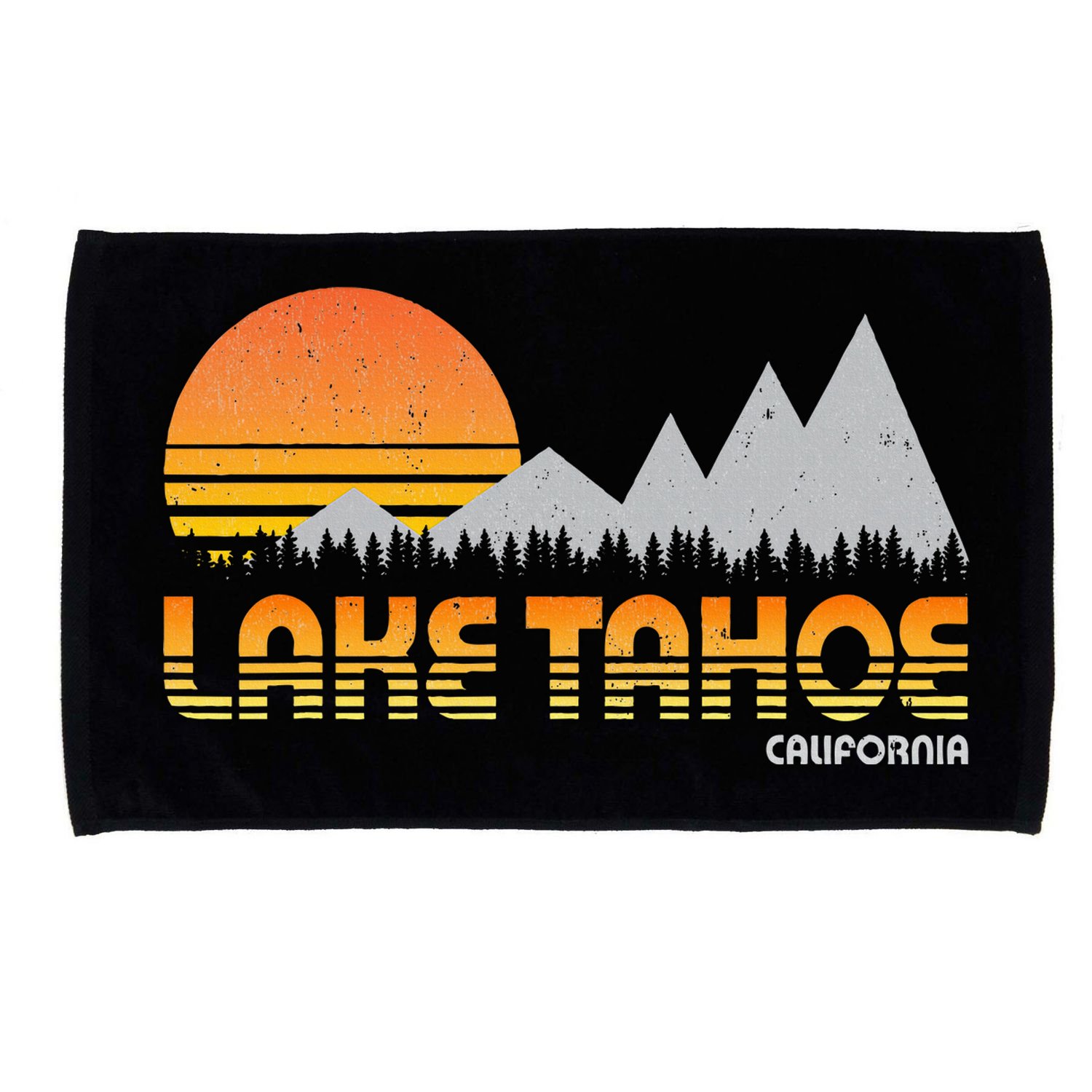 Retro Lake Tahoe California Microfiber Hand Towel