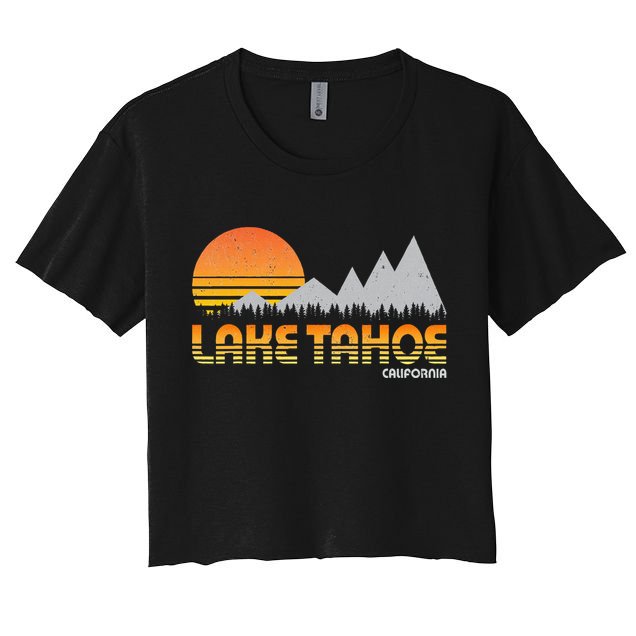 Retro Lake Tahoe California Crop Top