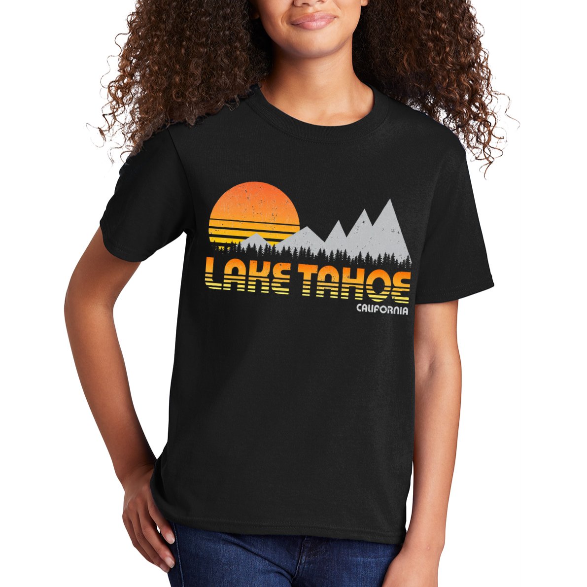 Retro Lake Tahoe California Kids T-Shirt