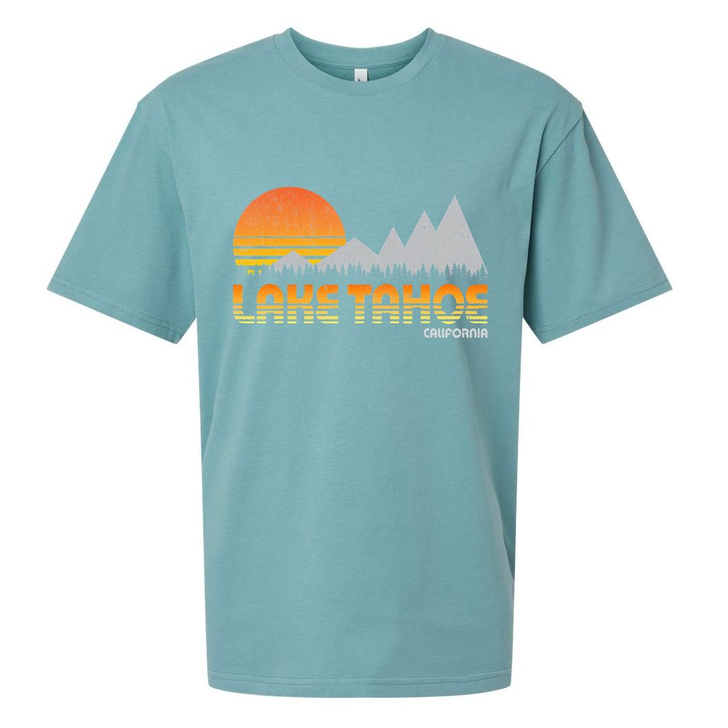 Retro Lake Tahoe California Sueded Cloud Jersey T-Shirt