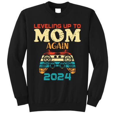 Retro Leveling Up To Mom Again 2024 Promoted To Mommy Sweatshirt