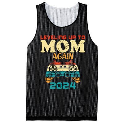 Retro Leveling Up To Mom Again 2024 Promoted To Mommy Mesh Reversible Basketball Jersey Tank