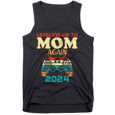 Retro Leveling Up To Mom Again 2024 Promoted To Mommy Tank Top