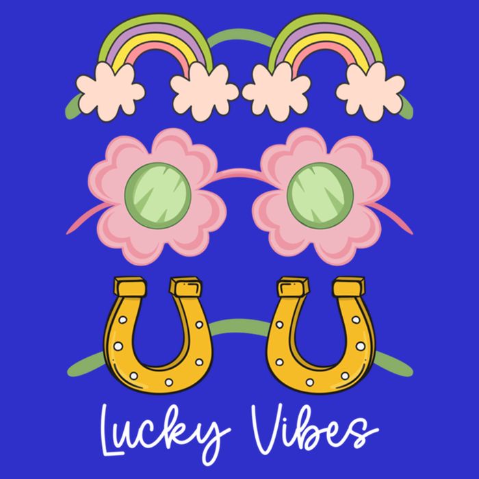 Retro Lucky Vibes Glasses St PatrickS Day Shamrock Meaningful Gift Button
