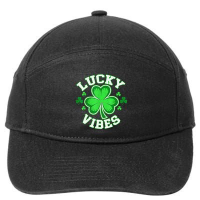Retro Lucky Vibes St. Patrick’S Day Irish Four Leaf Clover 7-Panel Snapback Hat