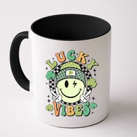 Retro Lucky Vibes St PatrickS Day Happy Face Shamrock Cute Gift Mug
